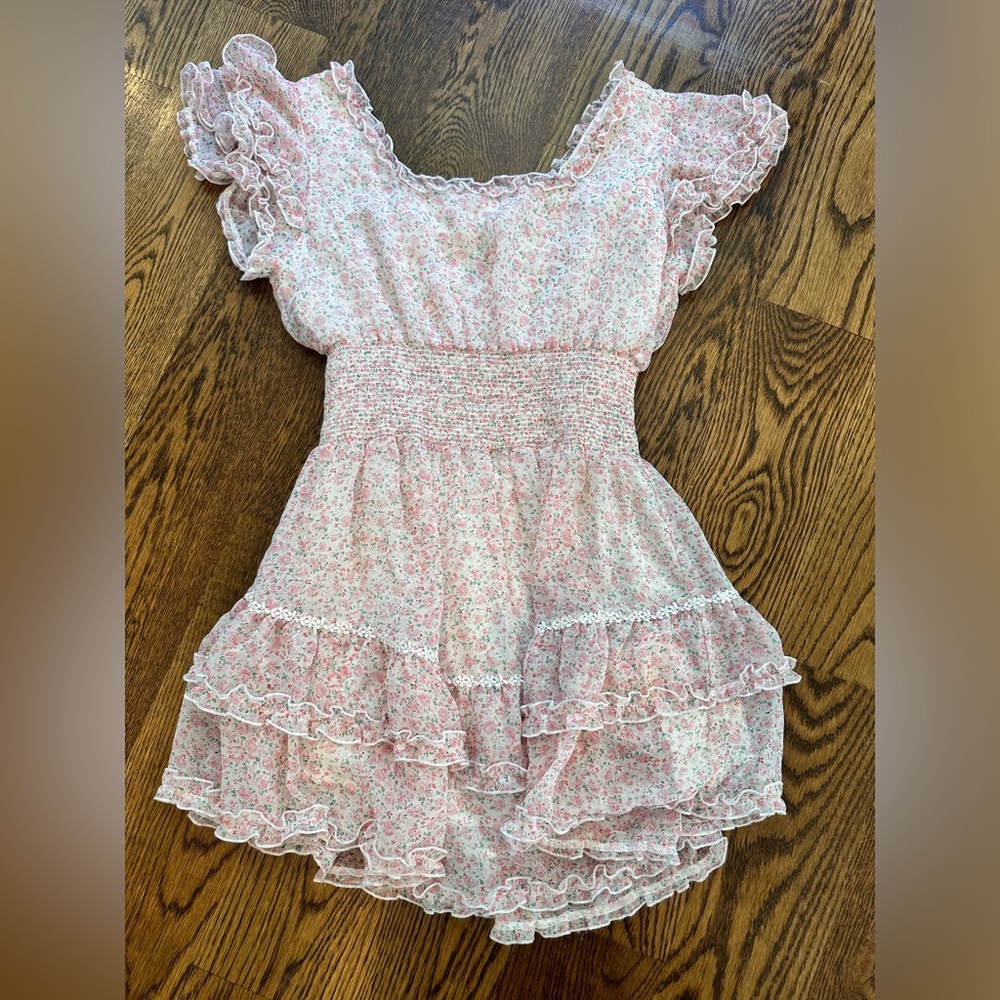 Floral Pink Ruffle Dress